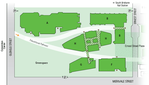 Map of Southbank Campus, North Section